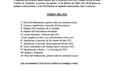 CABILDO GENERAL ORDINARIO ANUAL – 17 DE FEBRERO DE 2026